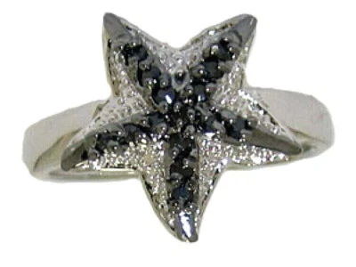 Zirconia Cubica Starfish Anello a Pavé Nero Argento Oro Bianco Sealife' Misura 9 - Immagine 1 di 4