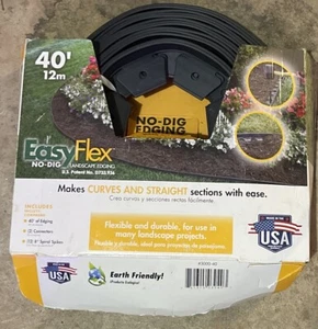 Dimex EasyFlex Smooth Top No Dig 40 Foot Garden Landscape Edging Kit, Black - Picture 1 of 1
