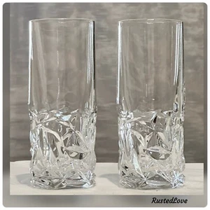 Vasos Highball de cristal corte roca Tiffany And Co vidrio soplado Alemania - Un par - Imagen 1 de 10