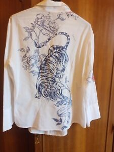 Iconica Vintage Roberto Cavalli  2003 Amour tattoo  tiger camicia Rara LTD