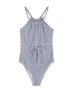 Habitual L61529 Kids Navy Scarlett Stripe One Piece Swimsuit Size 10 - Picture 1 of 3