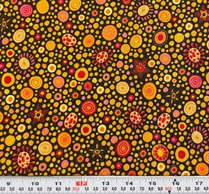 Garden Variety by Hoffman Fabrics Black Cotton Fabric Remnant 8" x 42" - Picture 1 of 2