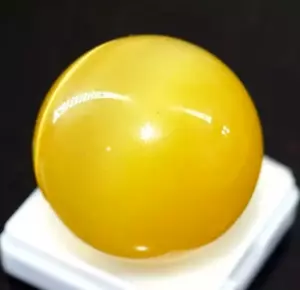 108 Ct Chrysoberyl Natural Yellow Cat's Eye Sphere Cut Loose Certified Gemstone - Picture 1 of 7