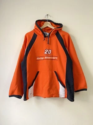 Vintage Chase Authentics Tony Stewart NASCAR Home Depot Orange Hoodie Sweatshirt - Image 1 of 4