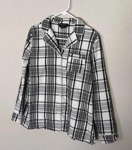 Pendleton Womens L Plaid Pajama Shirt Top Cotton Lounge Sleepwear Cozy Vintage - Picture 1 of 5