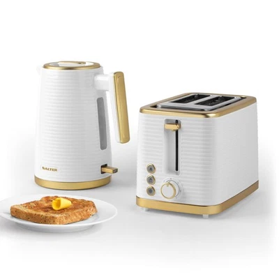 Salter Palermo 1.7 L Kettle With Palermo 2-Slice Wide-Slot Textured Toaster Set - Image 1 of 4