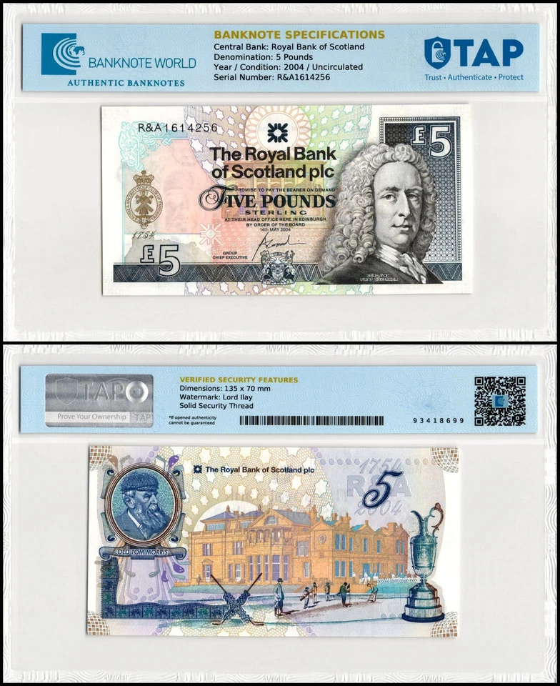 Scotland 5 Pounds, 2004, P-363, UNC, Authenticated Banknote - Image 1 of 1
