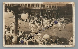 RPPC Boys Band Parade PITTSBURG KS Kansas Vintage Real Photo Postcard - Picture 1 of 2