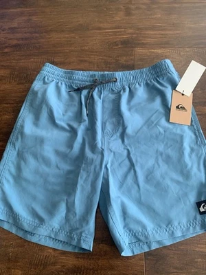 NOVO COM ETIQUETAS SHORTS QUICKSILVER 71F-457 MENINOS PLACA SÓLIDA tamanho GRANDE (14-16) NIAGARA REG$46 - Imagem 1 de 4