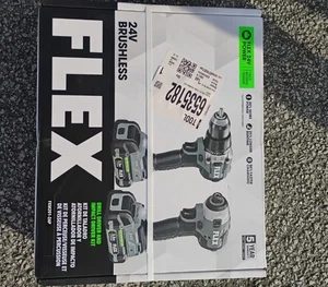 FLEX FXM201-2AP 24V Brushless Drill & Impact Driver Combo Kit - 2 Batteries/Case - Picture 1 of 3