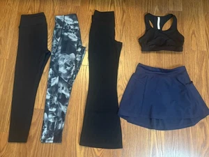 Girls Activewear Leggings Mixed Back To School Lot Size 8 - Picture 1 of 14