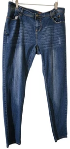 Apple Bottoms Womens Y2K Denim Jeans Size 16W Blue Wash Mid-Rise Rivet Accents - Picture 1 of 8
