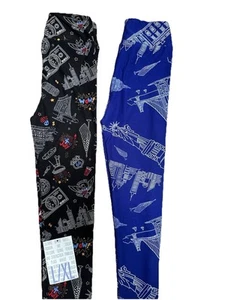 Lot of 2 LuLaRoe Kids L/XL Leggings 4th of July Patriotic Prints NWOT - Picture 1 of 4