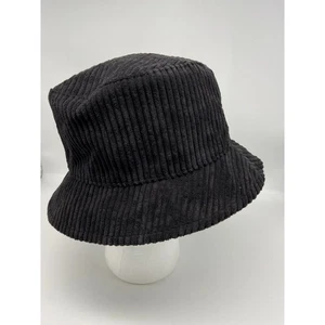 Cappello a secchiello Treasure & Bond donna nero velluto a coste taglia unica - Foto 1 di 7