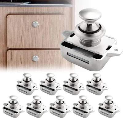 10 Stück Push Lock Möbelschloss Schublade Schrank Für Camper Wohnmobil Wohnwagen - Bild 1 von 4