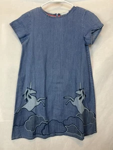 Mini Biden Girls Denim Dress Unicorns 11-12 - Picture 1 of 5