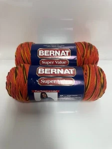 Bernat Super Value Hilo Multicolor Flores Salvajes 5oz 275yds Lote de 2 - Imagen 1 de 4