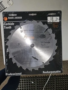 B&D 8" x 24 TPI CARBIDE TIPPED PIRANHA CIRCULAR SAW BLADE. USA MADE 73-718 - Picture 1 of 6