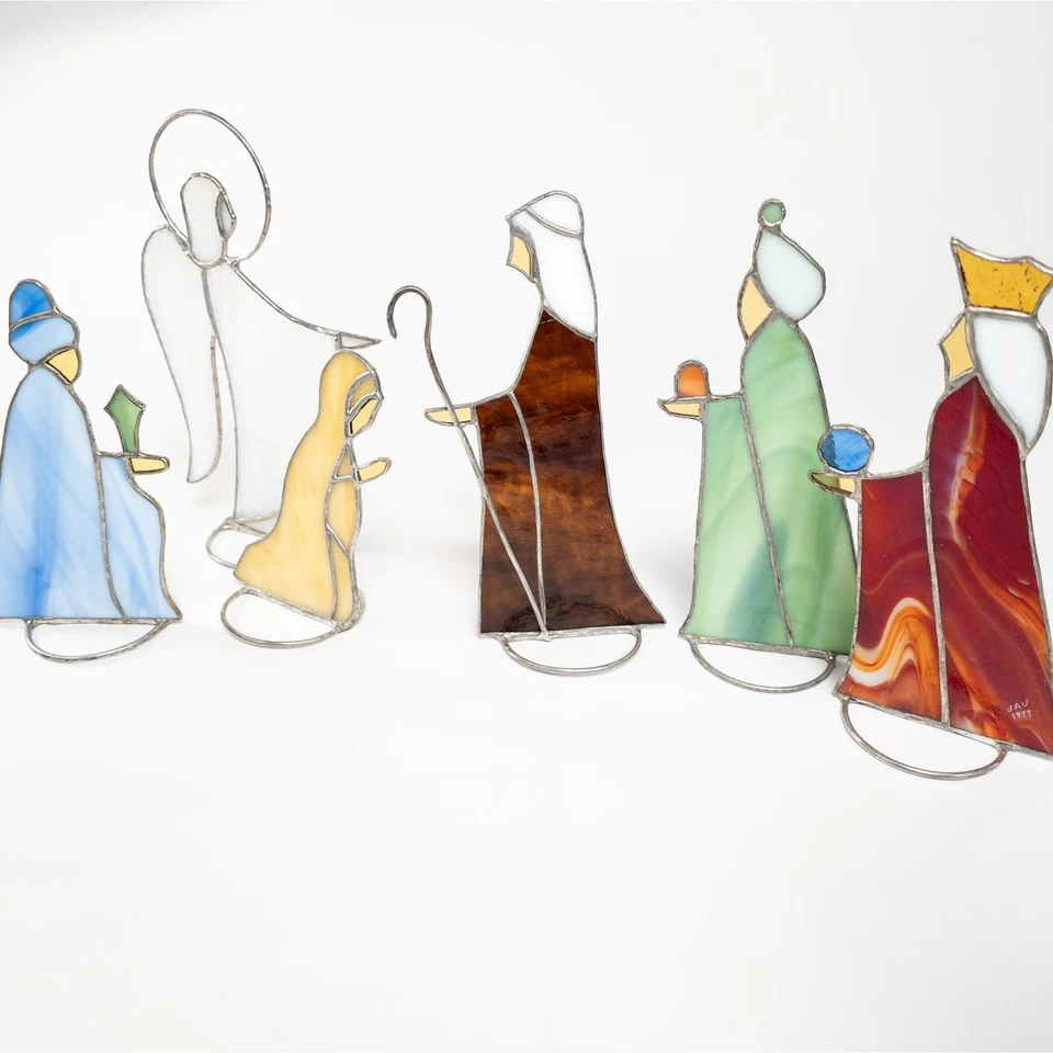 Belén vitral vintage 1979 - No Baby Jesus Foto 1 de 4