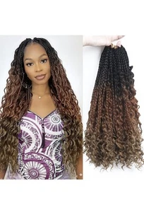 Göttin gehäkelte Zöpfe Haarverlängerungen für Frauen 14 Zoll 7 Packungen Zöpfe gehäkelt  - Bild 1 von 6