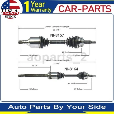 2 juntas de eje delanteras TrakMotive CV para Nissan Sentra tracción delantera 2,5 L 2006 2005 2004 2003 Foto 1 de 3