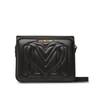 Love Moschino Schultertasche Schwarz Cross Body Strap Logo Brandneu - Bild 1 von 4