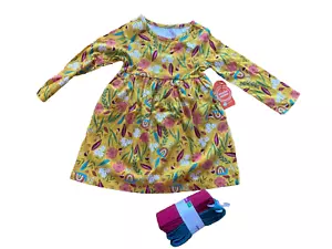 New GIRL 3T fall / winter dress long sleeves & 2x tights 3T-5T - Picture 1 of 9