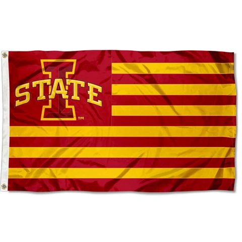 Iowa State University Cyclones Stars and Stripes Nation USA Flag Cover