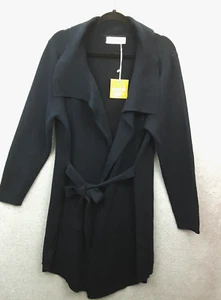 Virtuelle Plus Size XS Petite Navy Heavy Long Wrap Style Pure Cotton Coatigan - Picture 1 of 12