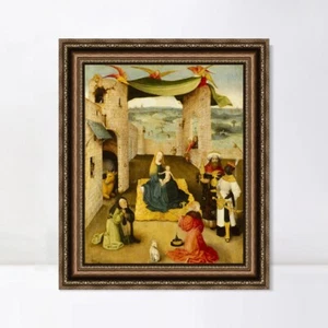 Lienzo enmarcado impresión de giclee La adoración de los Reyes Magos, 1475 por Hieronymus Bosch - Imagen 1 de 16