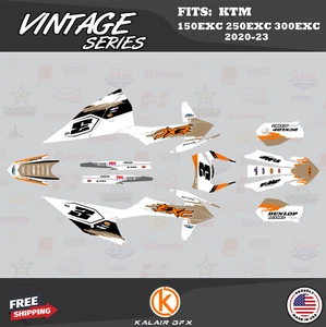 Kit Gráficos para KTM 150EXC 250EXC 300EXC 2020 2021 2022 2023 Vintage - TAN - Imagen 1 de 6