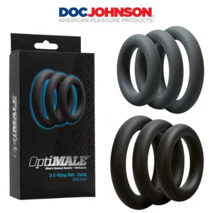 Doc Johnson OptiMALE 3 C-Ring Set 3 Thick Ring Penis Kit Phallusringe Graduiert - Bild 1 von 3