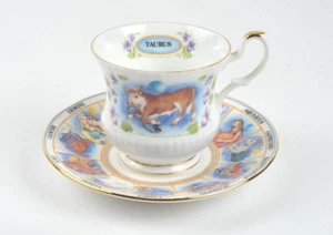 Queen's Fine Bone China Zodiacs Tea Cup & Saucer Taurus Astrology Astological 18 - Picture 1 of 16