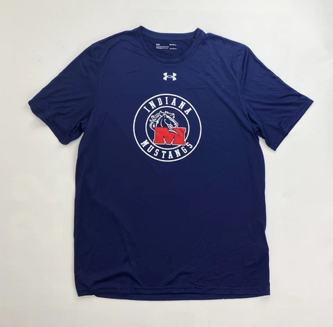 Under Armour Indiana Mustangs MiLB Baseball 2.0 Locker Tee Men's M L XL Navy Cover