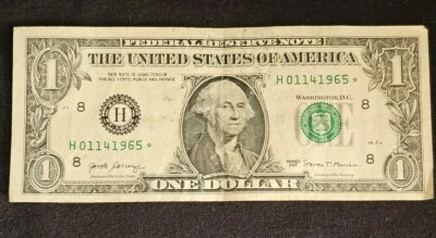 January 14, 1965 : H01141965* Birthday Star Note $1 One Dollar $1 2017 ***** - Image 1 of 4