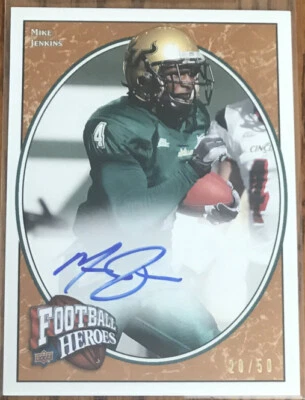 2008 Upper Deck Heroes Autographs Bronze Mike Jenkins #183 #’d 20/50 - Image 1 of 2