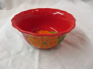 Temp-Tations by Tara Poppy Passion Bowl red orange Cereal Soup 6" (B) - Picture 1 of 4