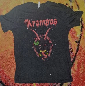 Bella Canvas Brand KRAMPUS T-Shirt Size L - Red & Black Christmas - Picture 1 of 12