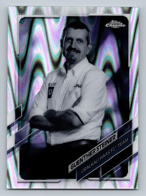 2021 Topps Chrome Formula 1 F1 #92 Guenther Steiner B & W Raywave HAAS Racing - Image 1 of 2
