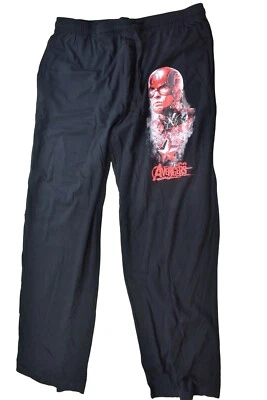 Pantalones de pijama Avengers para hombre Capitán América negros salón dormir nuevos S, L, XL, 2XL Foto 1 de 4