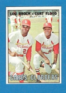 1967 Topps Karten Clubbers HOF Lou Brock & Curt Flood St. Louis Cardinals #63 - Bild 1 von 2