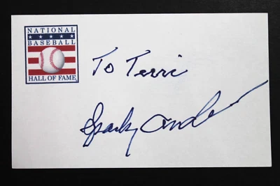 Sparky Anderson (d.2010) Detroit Tigers Autographed 3x5 Index Card JSA - Image 1 of 3
