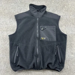 VINTAGE Mountain Hardwear Vest Mens XL Black Full Zip Fleece Sweater USA 90s - Picture 1 of 9