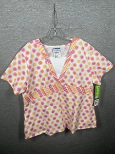 NEW Landau Floral Scrub Yellow Pink Orange Women’s Size XL - Picture 1 of 9