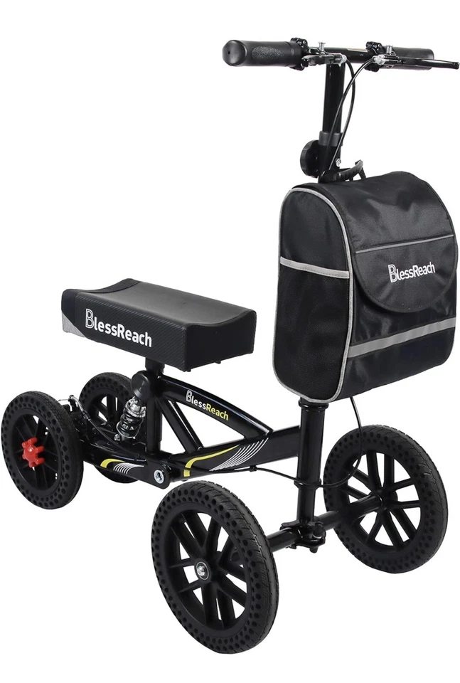 KNEE WALKER SCOOTER BLESSREACH All-Terrain Foldable Disc Brake for Foot Injuries - Image 1 of 4
