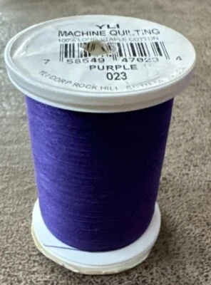 YLI QUILTING THREAD 500 YARDS SOLID 024 PURPLE SPOOL 100% Cotton Free Shipping - Image 1 of 3