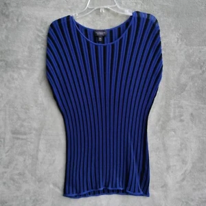 Top da donna taglia PXL blu a righe camicia senza maniche di Investments Petites - Foto 1 di 10