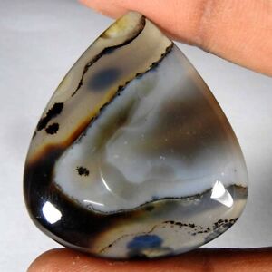 47.15Cts100%Natural Botswana Agate Pear Cabochon Transparent Loose Gemstone