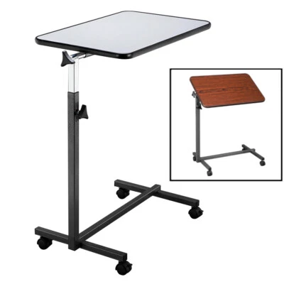 Medical Bed Tray Overbed Table Rolling Tray Bed Side Table for Laptop Eating US - Image 1 of 4