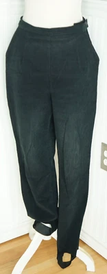 Pantalones estribo vintage Talbots de pana negra con cremallera lateral talla 10 hechos en Japón Foto 1 de 4